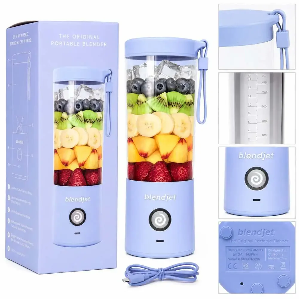 BlendJet Portable  USB-C Rechargeable Blender 16oz Lavender Serial #5690016656